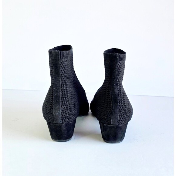 EILEEN FISHER Women's Black Purl Recycled Stretch Knit Sock Booties Sz 7.5 - Picture 8 of 13